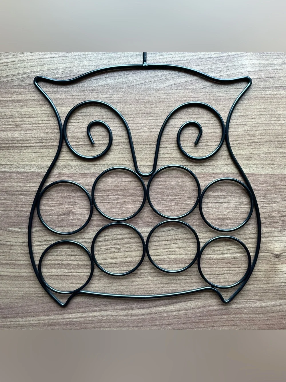 Black Metal Owl Scarf Hanger Organizer – Excellent Condition